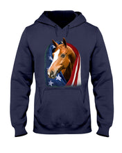 Load image into Gallery viewer, Horse Covered Into USA Flag Meaningful Gift For Men Hoodie
