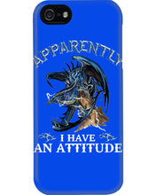 Load image into Gallery viewer, Apparently I Have An Attitude Blue Dragon Phone case
