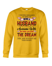 Load image into Gallery viewer, Being A Husband Of An Awesome Wife Gift For Family Plaid Red Sweatshirt
