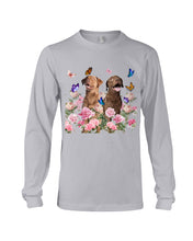 Load image into Gallery viewer, Gift For Dog LoversChesapeake Bay Retriever With Peonies Unisex Long Sleeve

