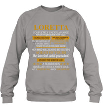 Load image into Gallery viewer, Loretta Custom Name Gift A Warrior's Mentality With A Poet's Soul Sweatshirt
