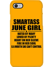 Load image into Gallery viewer, Birthday Gift For Smartass June GirlHeart On Her Sleeve Phone case
