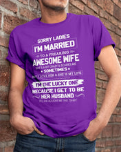 Load image into Gallery viewer, Gift For Husband I'm The Lucky One Because I Get To Be Her Husband Guys Tee
