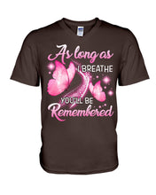 Load image into Gallery viewer, As Long As I Breathe You'll Be Remembred Custom Gift For Family Guys V-Neck
