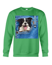 Load image into Gallery viewer, Border Collie In Denim Pocket Gift For Dog Lovers Sweatshirt
