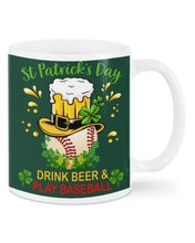 Load image into Gallery viewer, Baseball Drink Beer Day St Patrick's Day Gift For Baseball Lovers Mug
