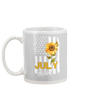 Load image into Gallery viewer, Birthday Gift For July Girl American Flag With Sunflower Mug
