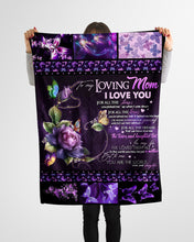 Load image into Gallery viewer, Daughter Gift For Loving Mom With Butterfly You're The World Fleece Blanket

