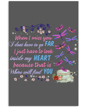 Load image into Gallery viewer, Butterflies When I Miss You I Just Have To Look Inside My Heart Gift For Lover Vertical Poster
