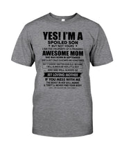 Load image into Gallery viewer, A Spoiled Son Of     September Freaking Awesome Mom For Birthday Gift Guys Tee
