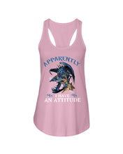Load image into Gallery viewer, Apparently I Have An Attitude Blue Dragon Ladies Flowy Tank
