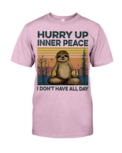 Load image into Gallery viewer, Cute Sloth Hurry Up Inner Peace Special Custom Design Guys Tee
