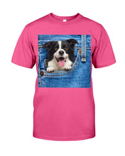 Load image into Gallery viewer, Border Collie In Denim Pocket Gift For Dog Lovers Guys Tee
