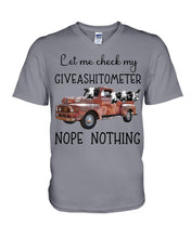Load image into Gallery viewer, Let Me Check My Giveashitometer Nope Nothing   Special Custom Design Guys V-Neck

