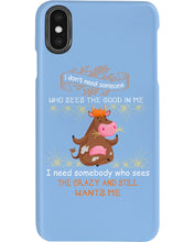 Load image into Gallery viewer, Cow I Need Somebody Who Sees The Crazy And Still Wants Me Phone case
