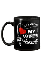 Load image into Gallery viewer, I Hooked My Wifes Heart Gift For Fishing Lovers Mug
