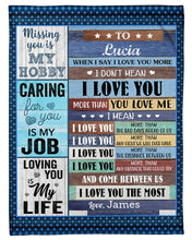 Load image into Gallery viewer, Caring For You Is My Job Custom Name Husband Gift For Wife James And Lucia Fleece Blanket
