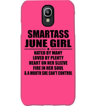Load image into Gallery viewer, Birthday Gift For Smartass June GirlHeart On Her Sleeve Phone case
