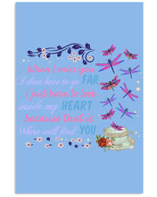 Load image into Gallery viewer, Butterflies When I Miss You I Just Have To Look Inside My Heart Gift For Lover Vertical Poster
