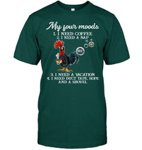 Load image into Gallery viewer, I Need Coffee A Nap A Vacation Duct Tape Hope And A Showel Guys Tee
