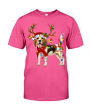 Load image into Gallery viewer, Beagle Gorgeous Reindeer Xmas Lights Gift For Dog Lovers Guys Tee
