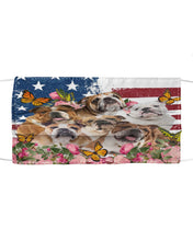 Load image into Gallery viewer, Bull Dogs USA Flag And Butterfly Pattern Gift For Dog Lovers Cloth Face Mask
