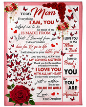Load image into Gallery viewer, Dark Pink Rose Love You With All My Heart Daughter Gift For Mom Fleece Blanket
