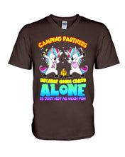 Load image into Gallery viewer, Camping Partners Because Going Crazy Alone Is Just Not As Much Fun Guys V-Neck
