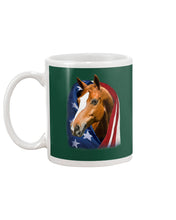 Load image into Gallery viewer, Horse Covered Into USA Flag Meaningful Gift For Men Mug
