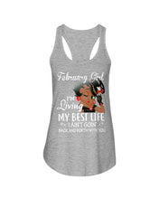 Load image into Gallery viewer, Betty Boop February Girl Living My Best Life Birthday Meaningful Gift Ladies Flowy Tank
