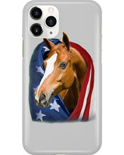 Load image into Gallery viewer, Horse Covered Into USA Flag Meaningful Gift For Men Phone case
