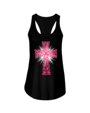 Load image into Gallery viewer, Cross Breast Cancer Awareness  Special Custom Design Ladies Flowy Tank
