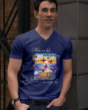 Load image into Gallery viewer, Butterfly Sunset On Beach Those We Love Don't Go Away Gift For Lover Guys V-Neck
