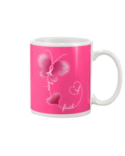 Load image into Gallery viewer, Faith Butterfly Breast Cancer Awareness Custom Design Mug
