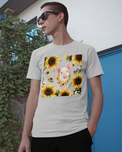 Load image into Gallery viewer, Beautiful Pig With Sunflowers Gift For Pig Lovers Guys Tee
