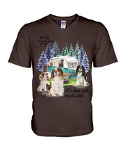 Load image into Gallery viewer, Cavalier King It's Who You Travel With Gift For Dog Lovers Guys V-Neck
