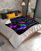 Load image into Gallery viewer, Grandma Gift For Granddaughter Purple Mandala Design Butterflies Enjoy The Ride Sherpa Blanket
