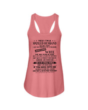 Load image into Gallery viewer, A Spoiled Husband Of    April  Freaking Awesome Wife For Birthday Gift Ladies Flowy Tank
