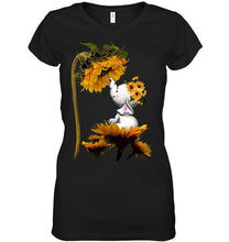 Load image into Gallery viewer, Elephant Sunflower Special Custom Design For Cute Girls Ladies V-Neck
