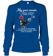 Load image into Gallery viewer, I Need Coffee A Nap A Vacation Duct Tape Hope And A Showel Unisex Long Sleeve
