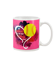 Load image into Gallery viewer, Lovely Phone Case My Heart Is On Field Gift For Softball Lovers Mug
