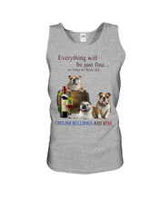 Load image into Gallery viewer, English Bulldog Just Fine With Wine  Gift For Dog Lovers Unisex Tank Top
