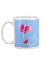 Load image into Gallery viewer, Faith Butterfly Breast Cancer Awareness Custom Design Mug
