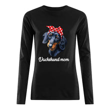 Load image into Gallery viewer, Dachshund Mom With Polka Dots Hair Red Bow Gift For Dog Lovers Unisex Long Sleeve
