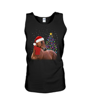 Load image into Gallery viewer, Cute Horse With Santa Hat Lovely Christmas Tree Gift For Horse Lovers Unisex Tank Top
