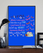 Load image into Gallery viewer, Butterflies When I Miss You I Just Have To Look Inside My Heart Gift For Lover Vertical Poster
