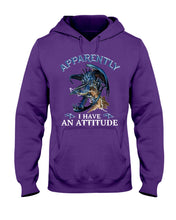 Load image into Gallery viewer, Apparently I Have An Attitude Blue Dragon Hoodie

