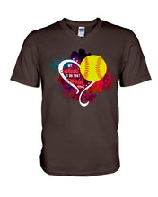 Load image into Gallery viewer, Lovely Phone Case My Heart Is On Field Gift For Softball Lovers Guys V-Neck
