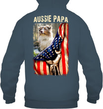Load image into Gallery viewer, Aussie Papa America Flag Unique Custom Design For Dog Lovers Hoodie
