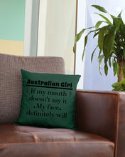Load image into Gallery viewer, Australian  Girl My Face Definitely Will Say It For Personalized Nation Gift Pillow Cover
